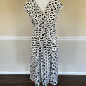 White dress blue pattern